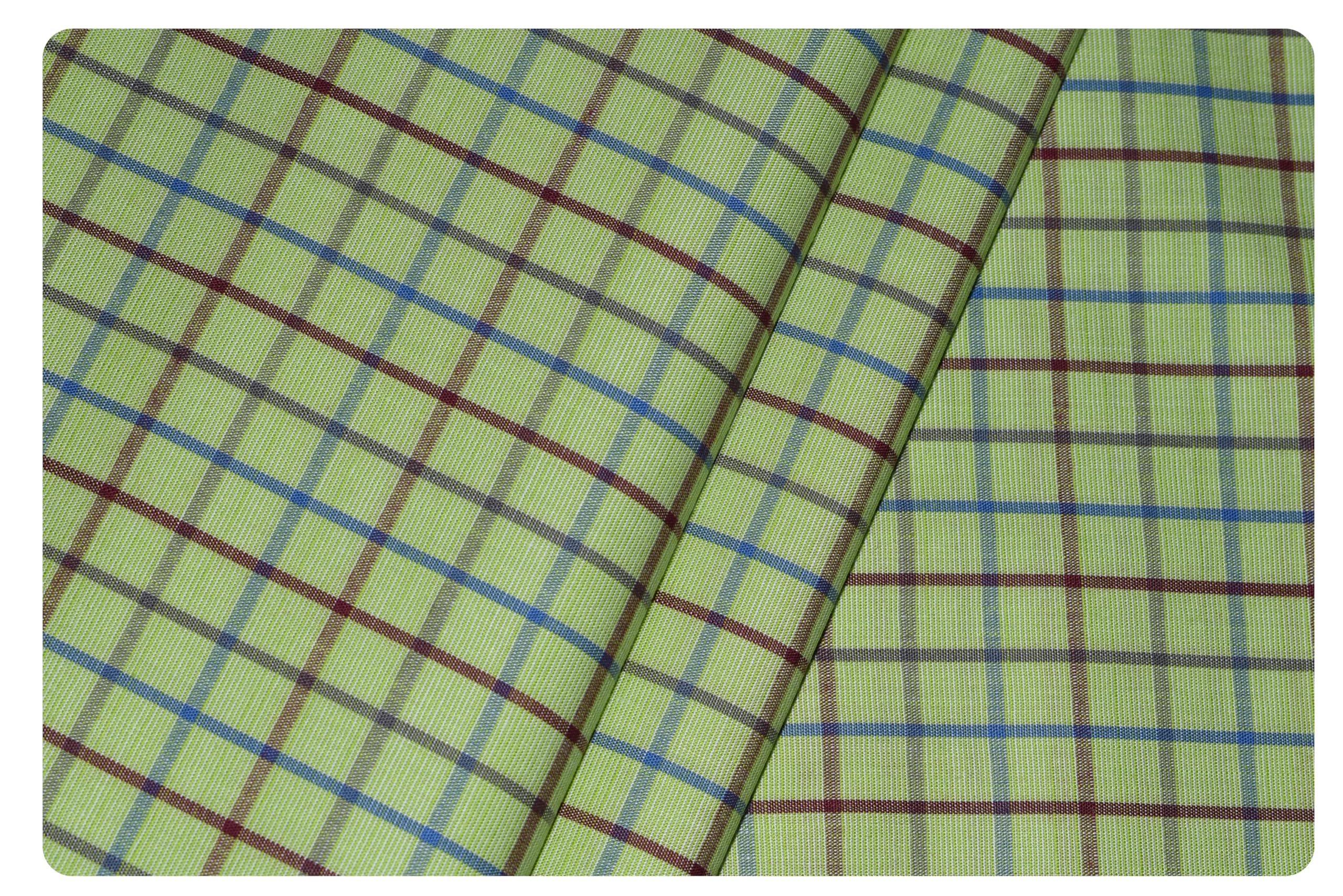Men's Pure Cotton Checkered Unstitched Shirt Fabric (YJ84V2)-image-38