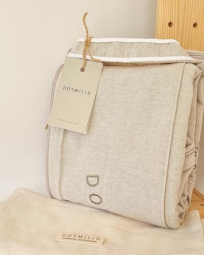 Miniatura 6 de Funda de lino Deluxe+ para muelles 100% orgánico de calidad premium Oeko-TEX Standard Funda suave de repuesto pura transpirable con bordado