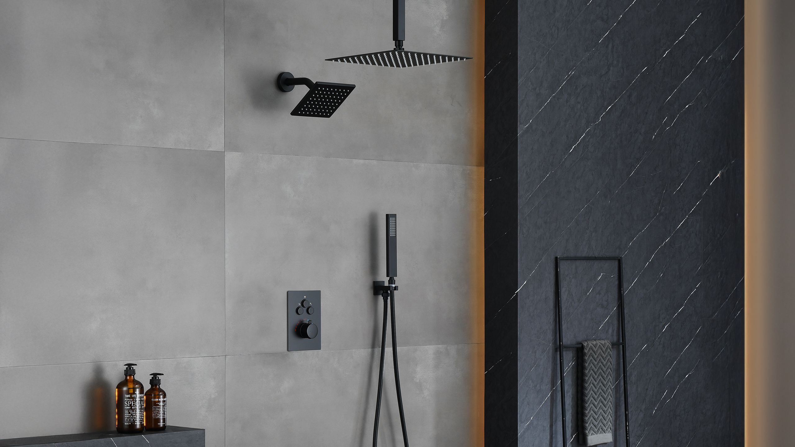 JetsBath Thermostatic Dual Shower Heads System with Ceiling 12