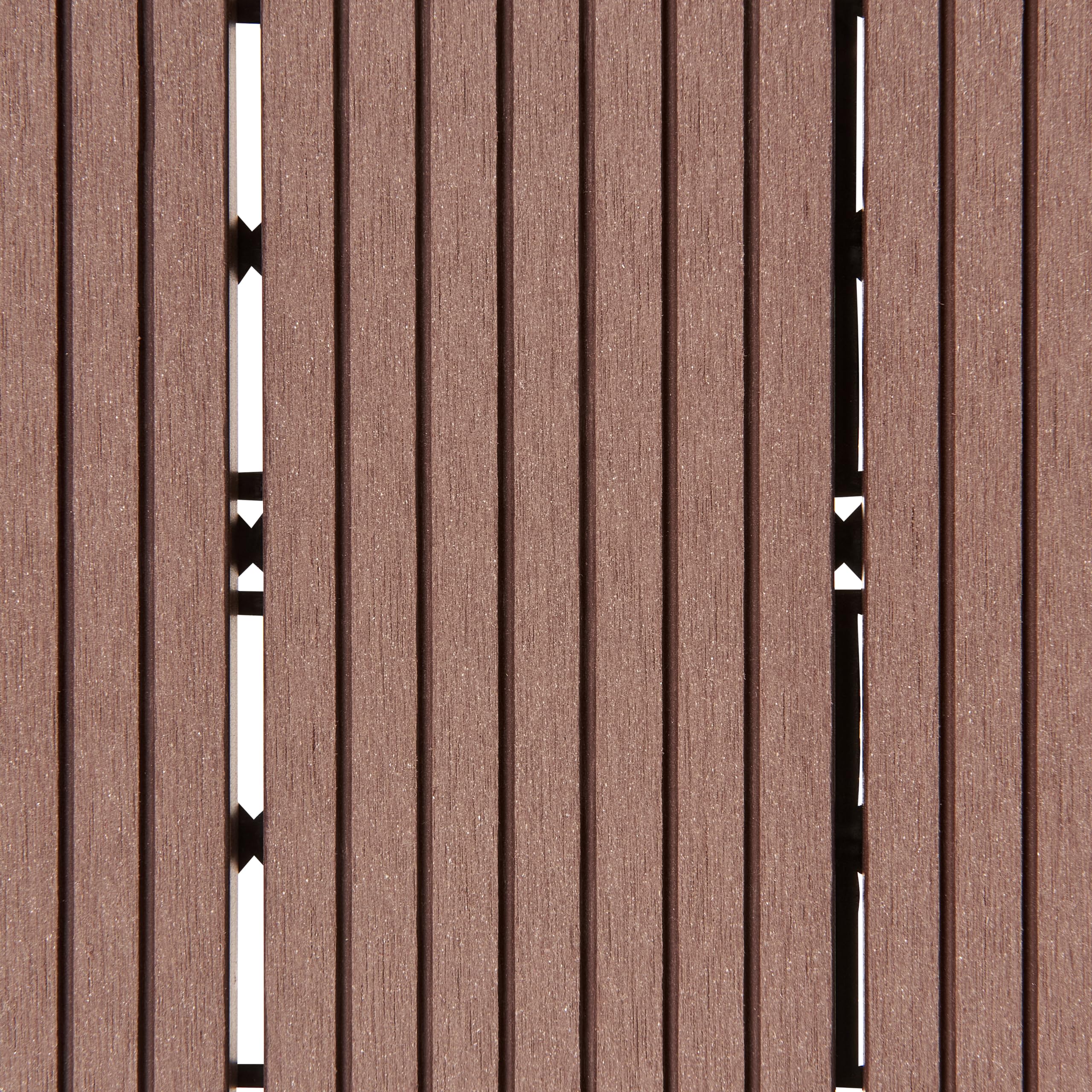 Caillebotis Composite WPC à Emboîtement Résistant aux Intempéries Dalles de Terrasse Marron Ateleta