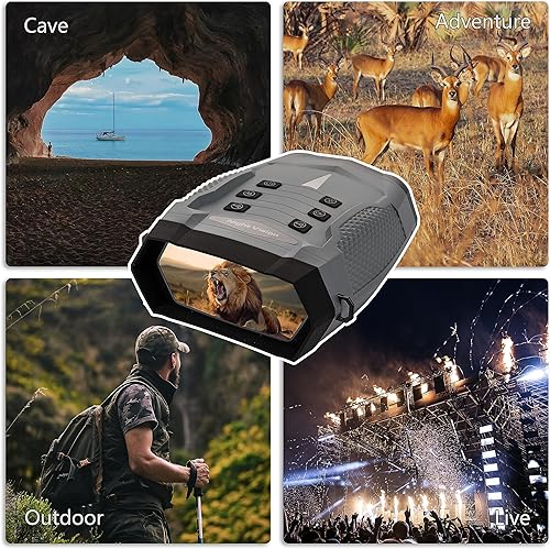 Miniatura 4 de REDLOONG - Gafas de visión nocturna para adultos, binoculares de visión nocturna 4K, pantalla grande TFT de 3 pulgadas con tarjeta TF de 32 GB y