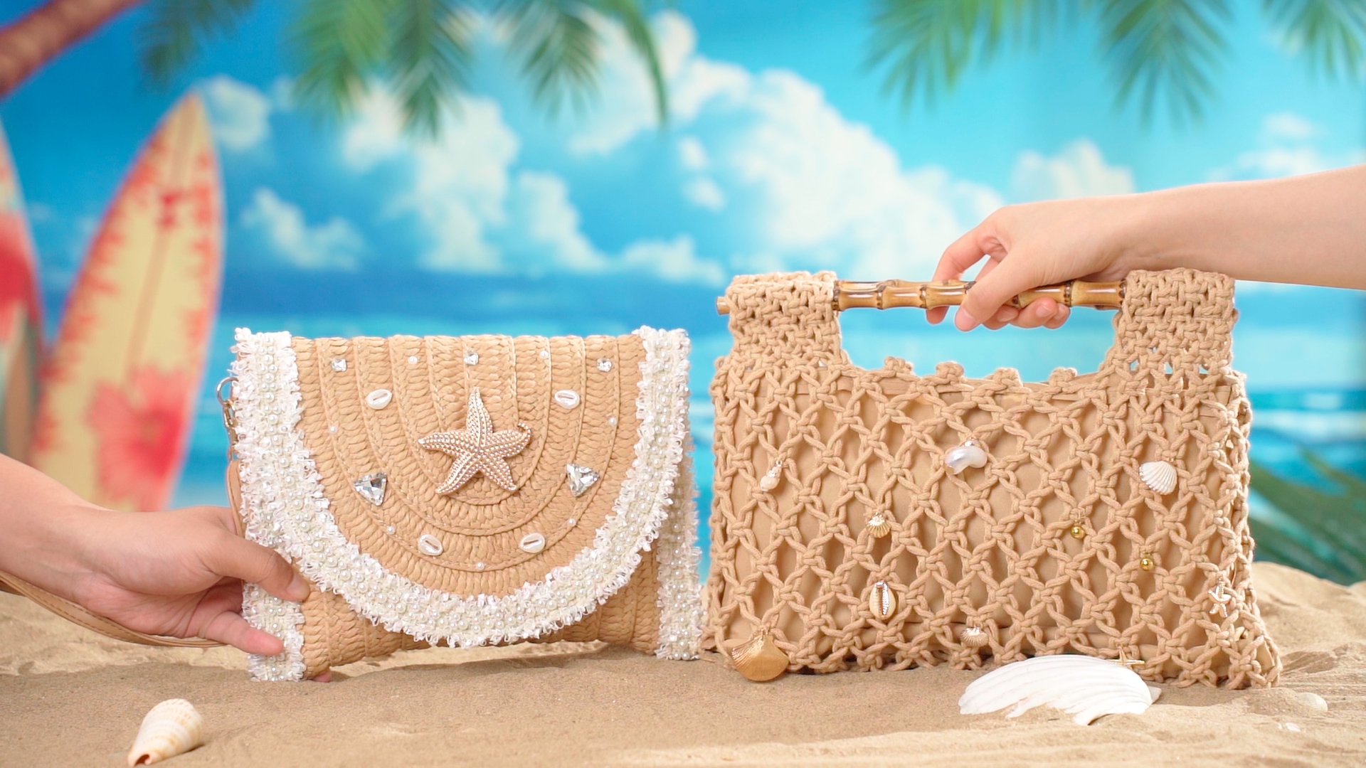 Bolso de mano tejido crochet para mujer miniatura 7