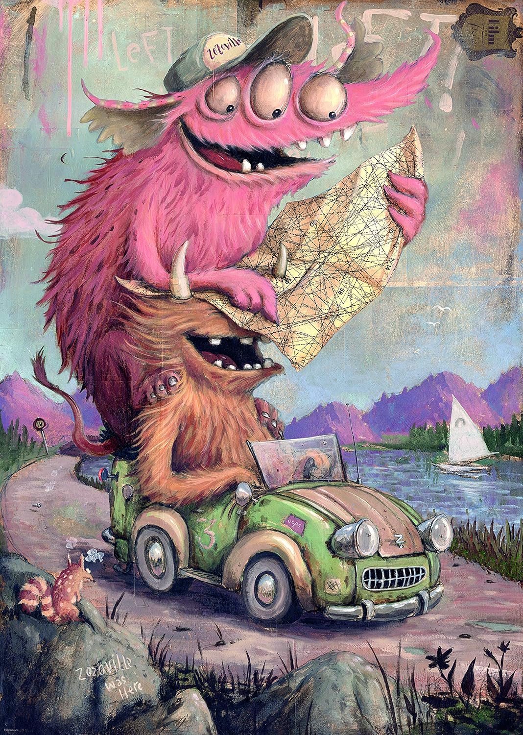 Heye Road Trippin' Zozoville 2000 Piece Jigsaw Puzzles, Multicoloured