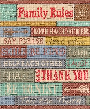 Family Rules Counted Cross Stitch Kit
