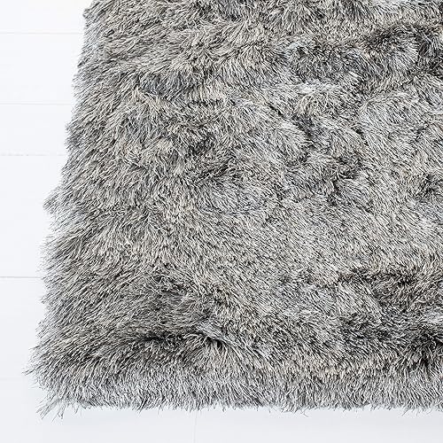 Miniatura 4 de Safavieh Colección Paris Shag, alfombra de poliéster, Polipropileno, Plateado
