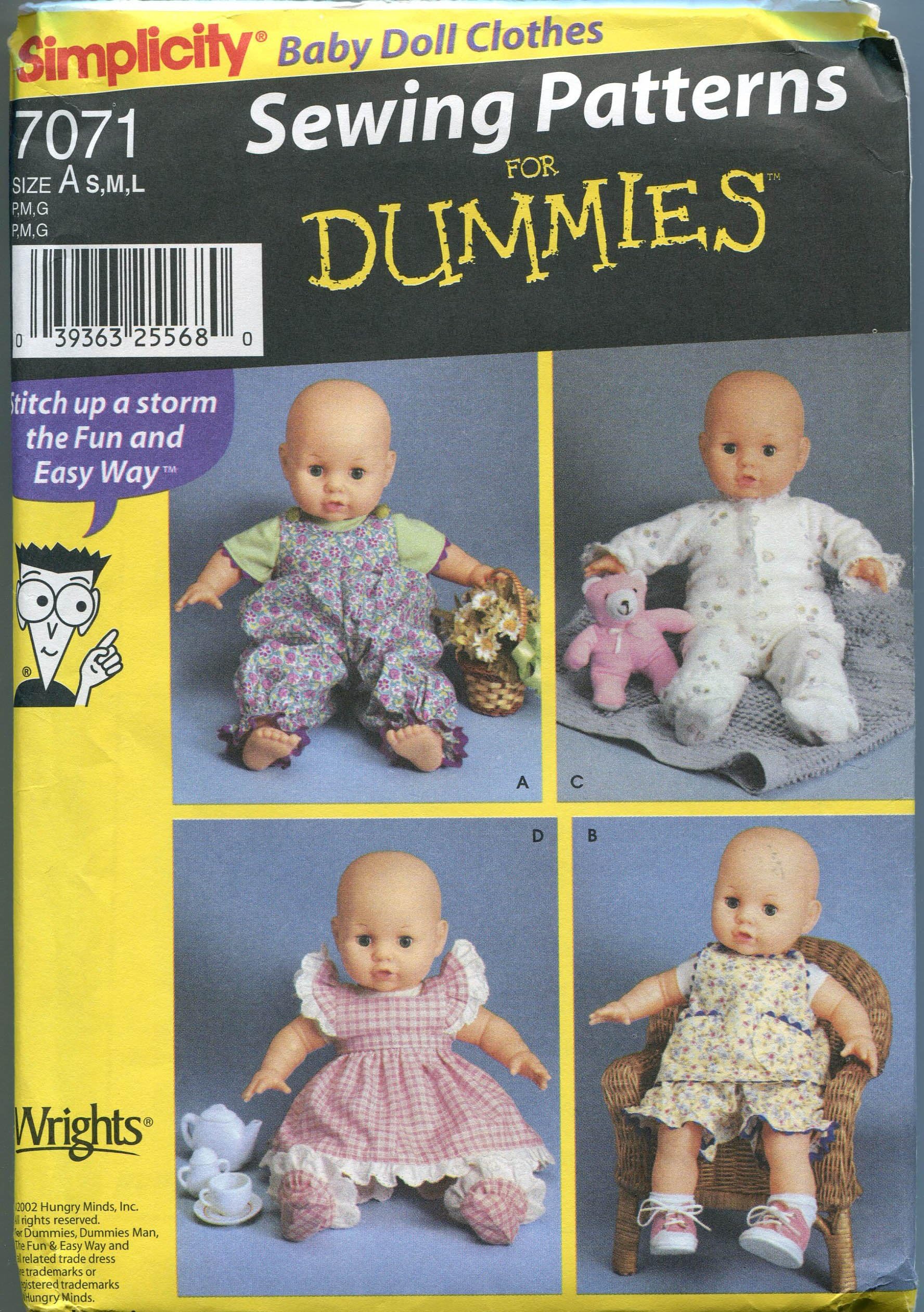 Amazon.com: Simplicity Crafts Pattern 8099 ~Wardrobe for Baby Dolls in ...