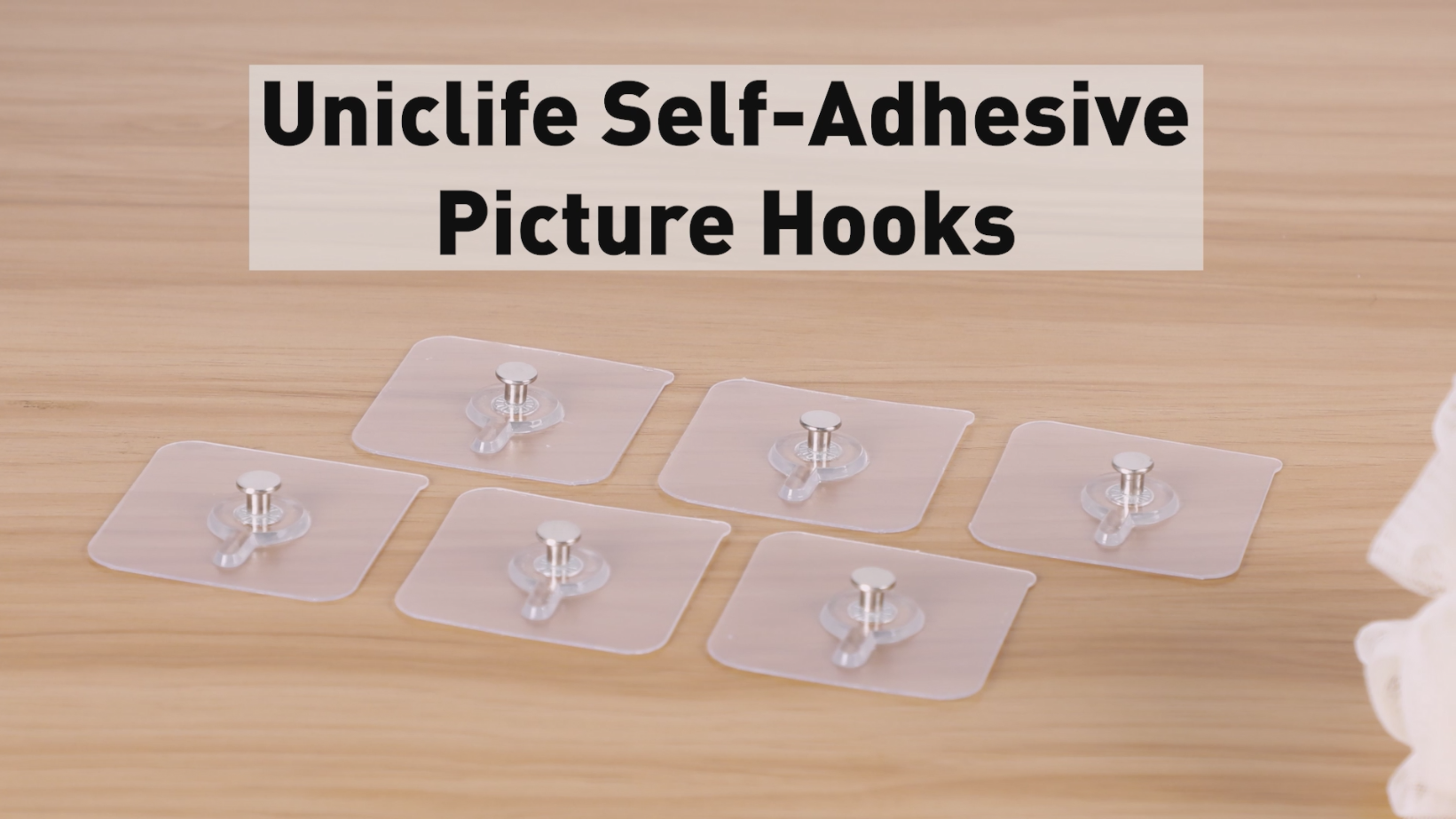 MGKolbe® 2 Transparent Adhesive Hooks with Pin, 8 mm, Dimensions Stickers, 6 x 6 cm, Keychain, Without Nails, Durable Wood Mirror Rack for Bathroom, Kitchen and Shower