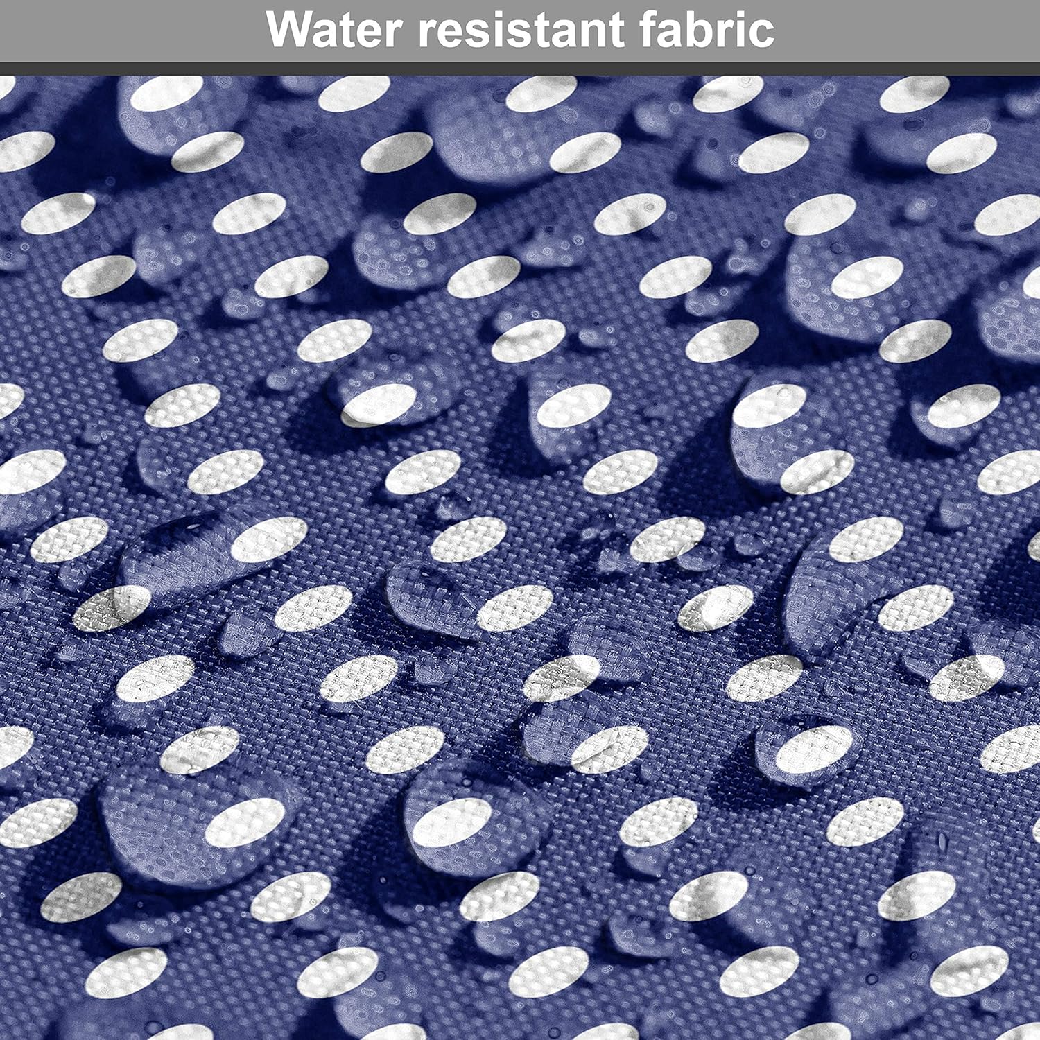 Ambesonne Polka Dot Fabric by The Yard, Old Fashioned Polka Dots Pattern in Marine Colors Retro Nautical Inspiration, Decorative Fabric for Upholstery and Home Accents, 3 Yards, Indigo White