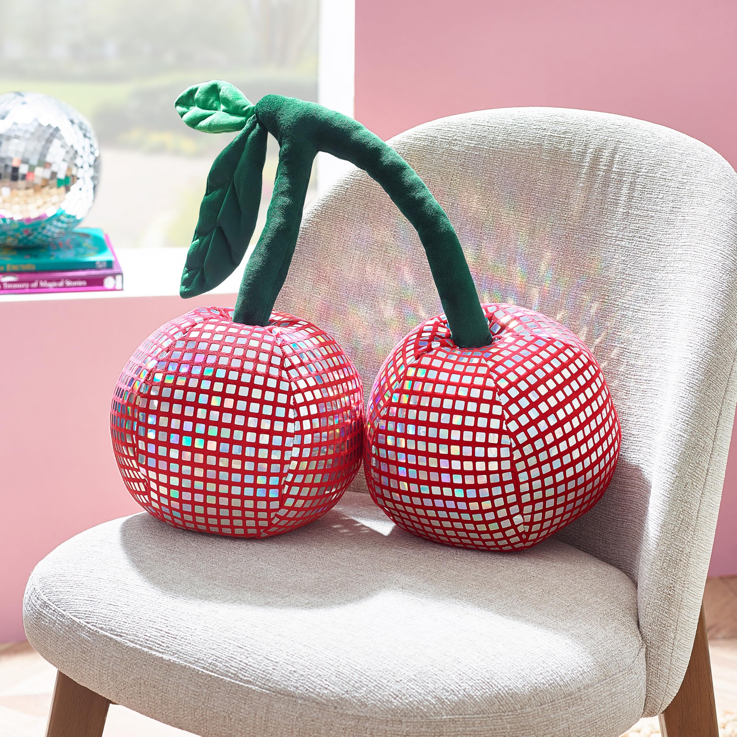 Disco Cherries 3D Shaped Cushion