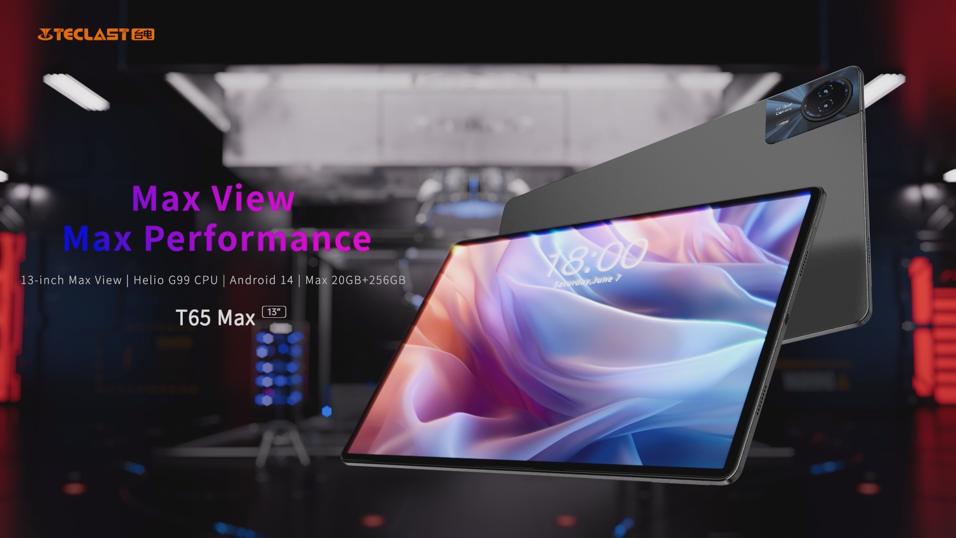 TECLAST T65MAX Tablet 13 Inch, 20GB+256GB/TF 1TB, Helio G99 Octa