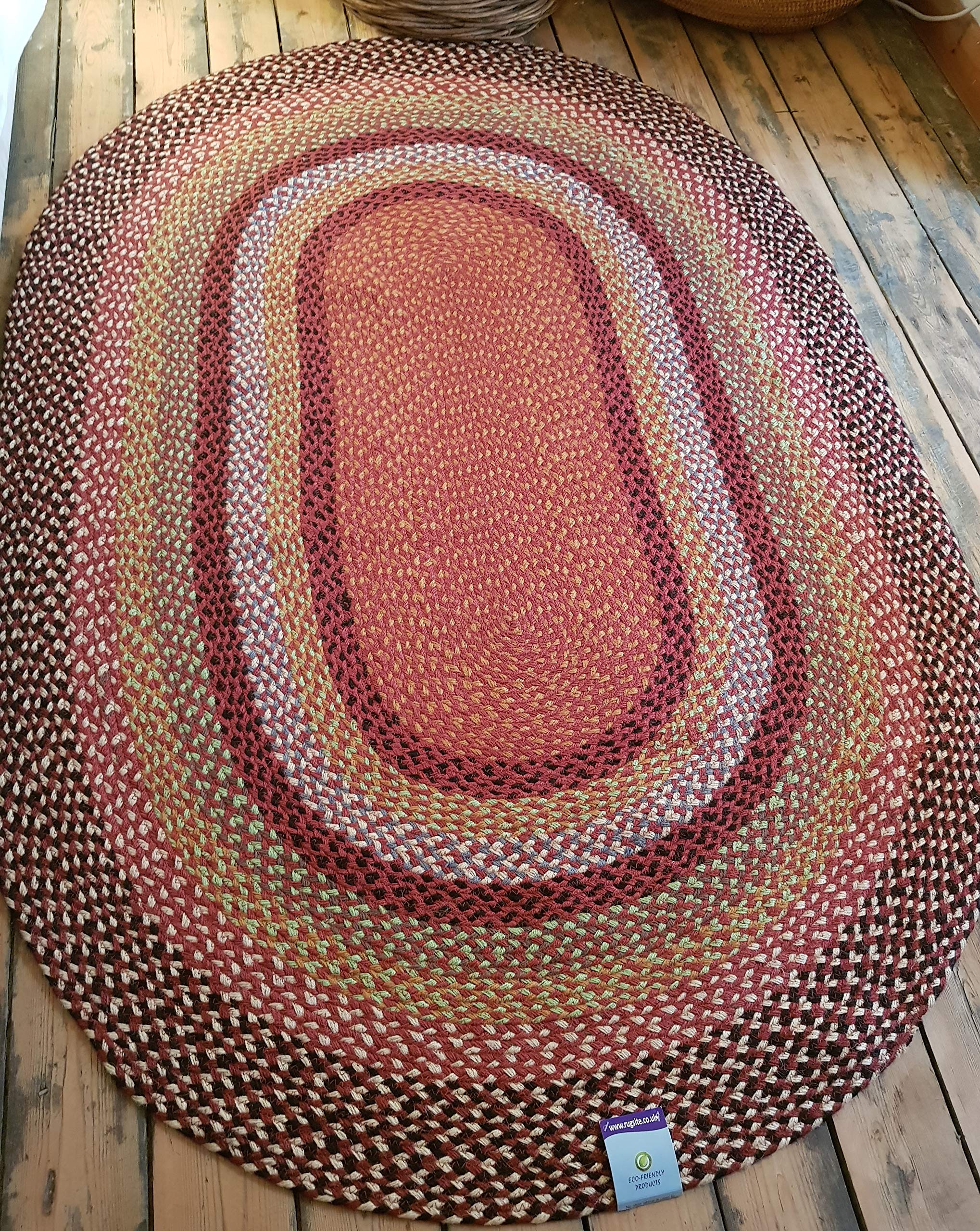 Oval Jute Rustic Braided 120x180cm mats. American style rugs for kitchens conservatories