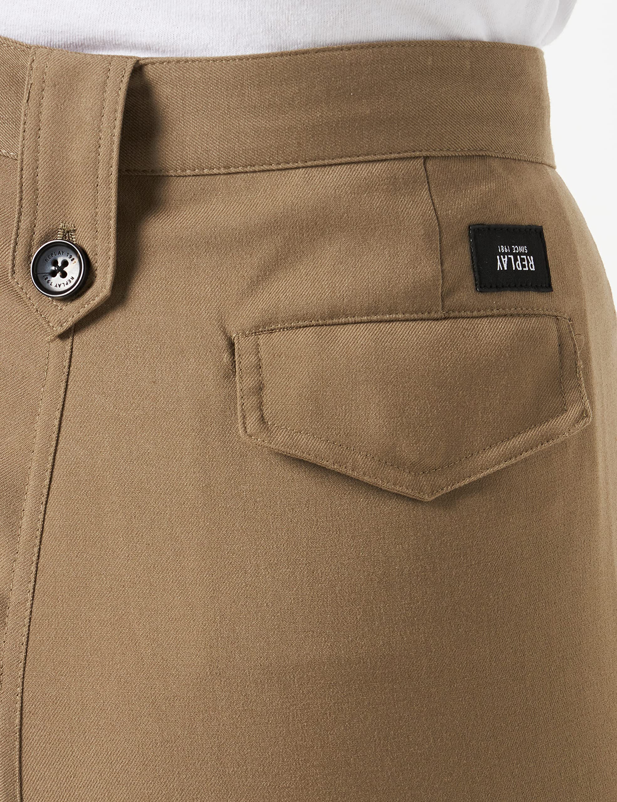 REPLAY W8020 .000.84489 Pantaln de Vestir, 431 Light Military, 27W para Mujer