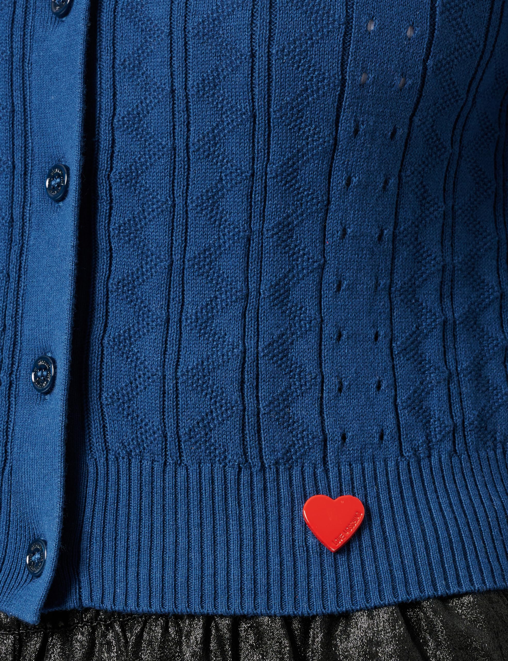 Love Moschino Cárdigan de Manga Corta Chaqueta para Mujer
