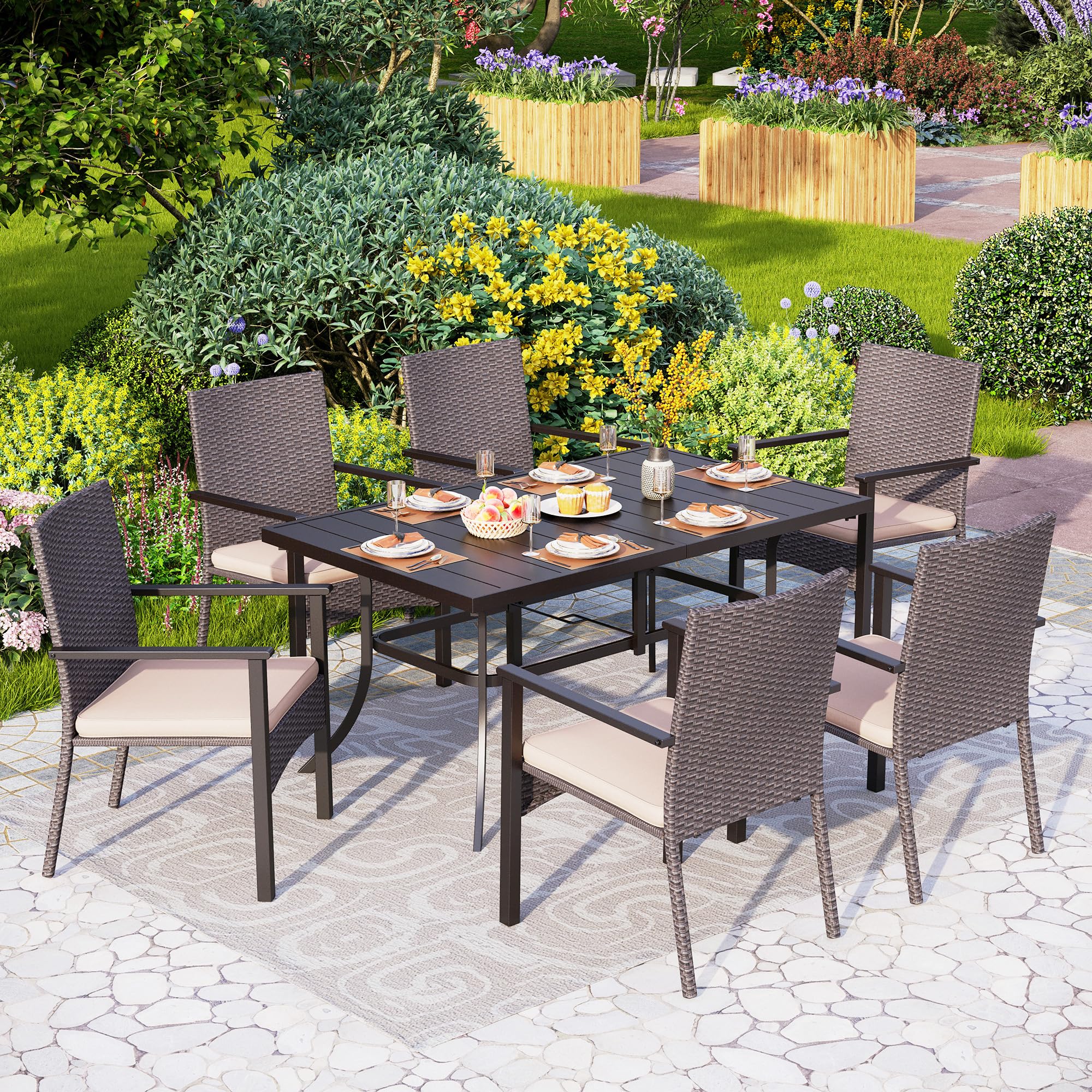 wicker and wrought iron chairs