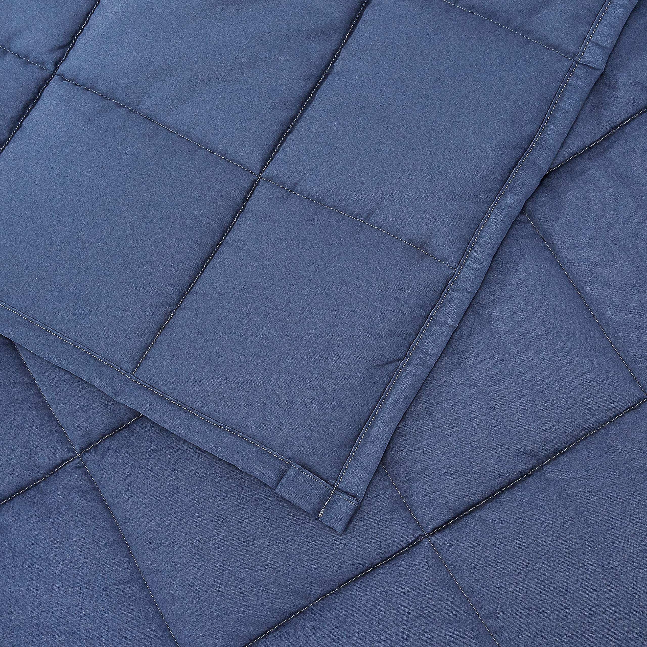Amazon Basics All-Season Cotton Weighted Blanket, 30 Pounds, 86 x 92 Inches, King, Navy Blue