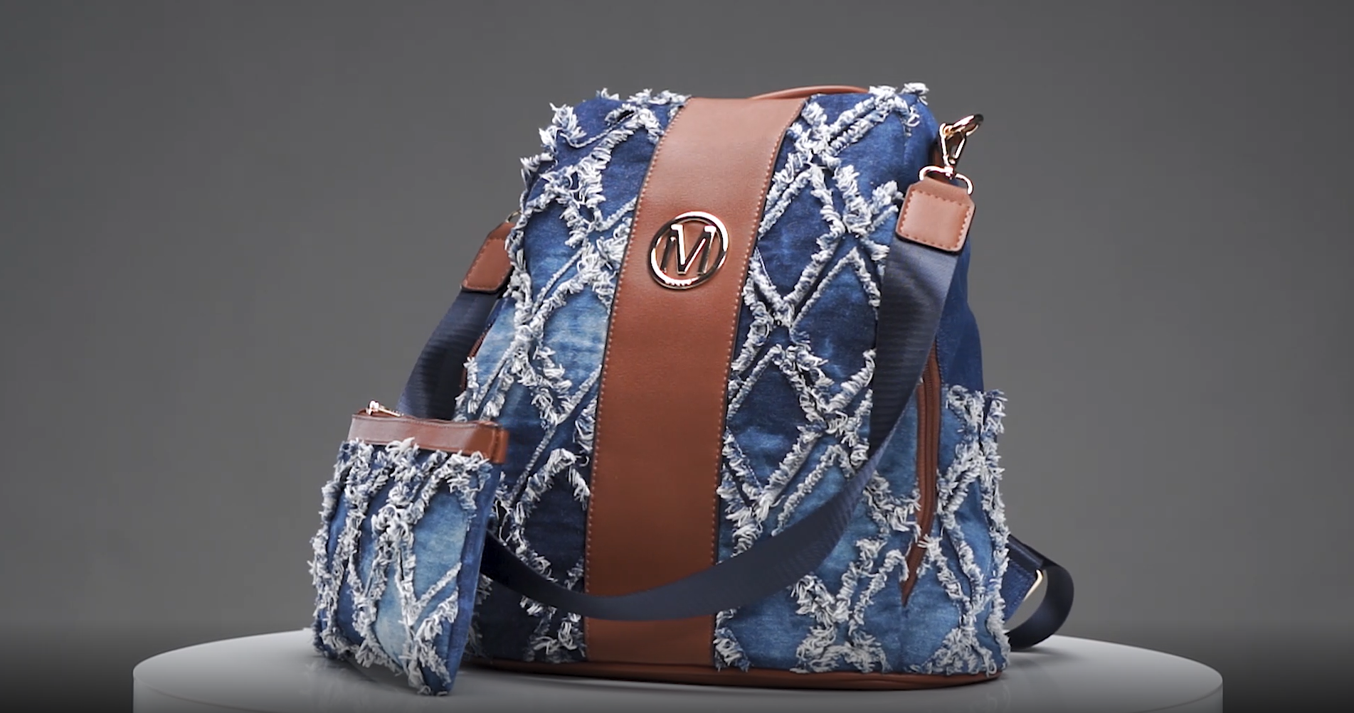 Distressed Denim Backpack Purse Anti-Theft Rucksack Travel College Shoulder Bag REDARER 2025 Vintage Denim Backpack for Women - Distressed  main image 4
