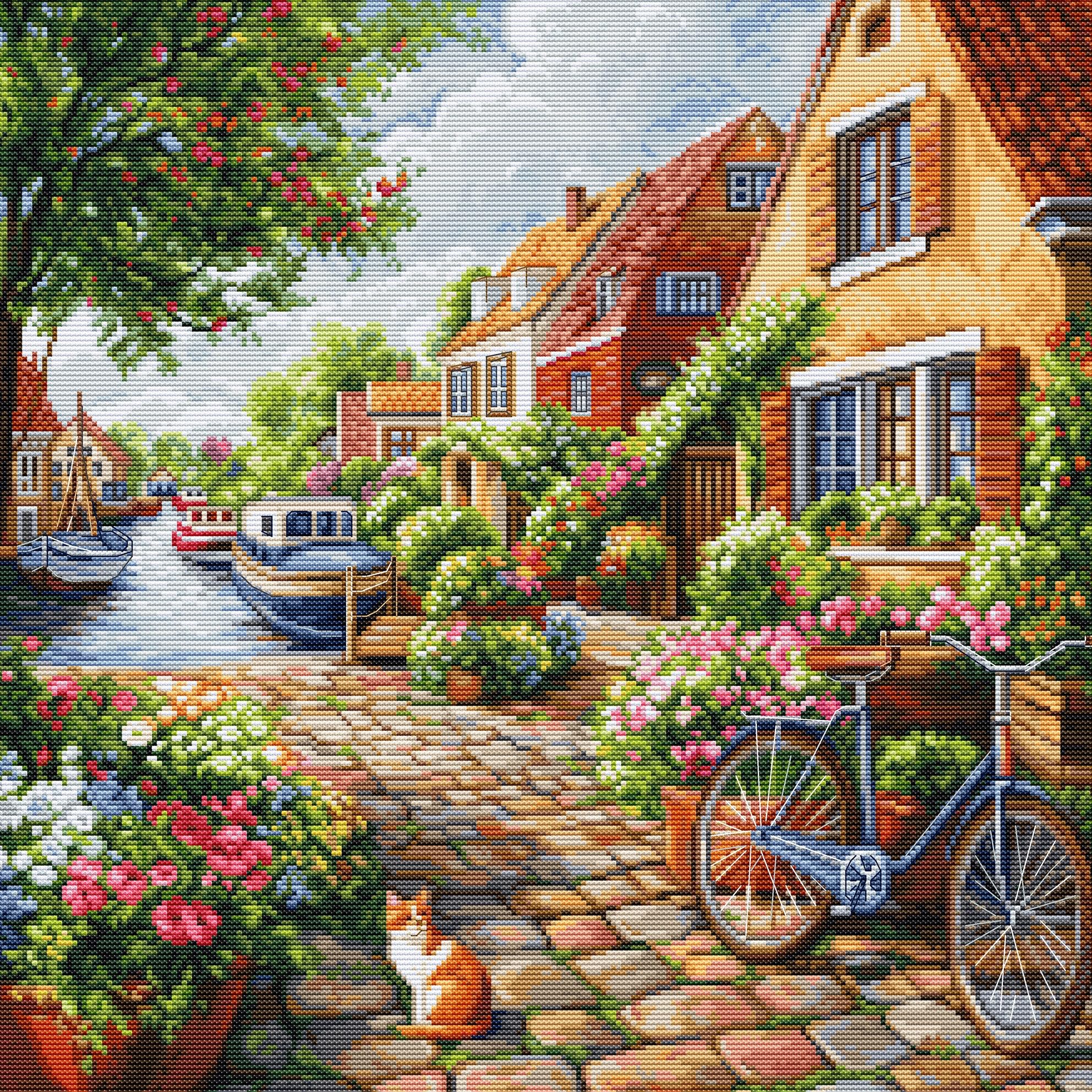 Luca-S Summer Splendor Cross Stitch Kit Bu5078, Counted Cross Stitch Kit For Adults, Needlecraft And Embroidery Kit