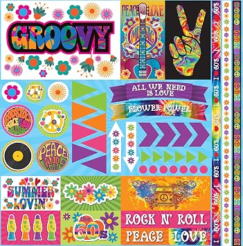 Reminisce EAV-1098 Elle & Viv Ella & Viv Groovy Elements Stickers 12"X12"