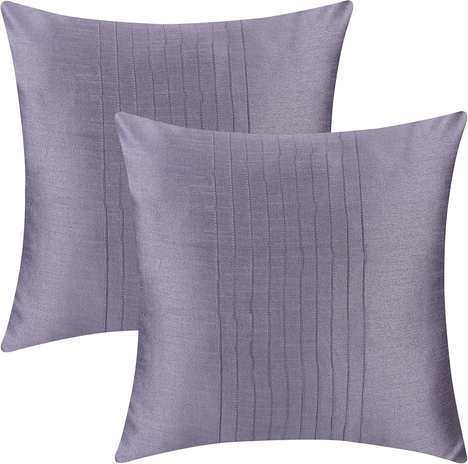 The White Petals Set of 2 Pillow Black with Pin Tucks Panel (20x20 inches, Black)