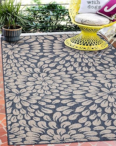 SHERLOOM Alfombra de área para interiores y exteriores, 8 x 10 pulgadas, colección Blossom Alfombras suaves para sala de estar, comedor, patio,
