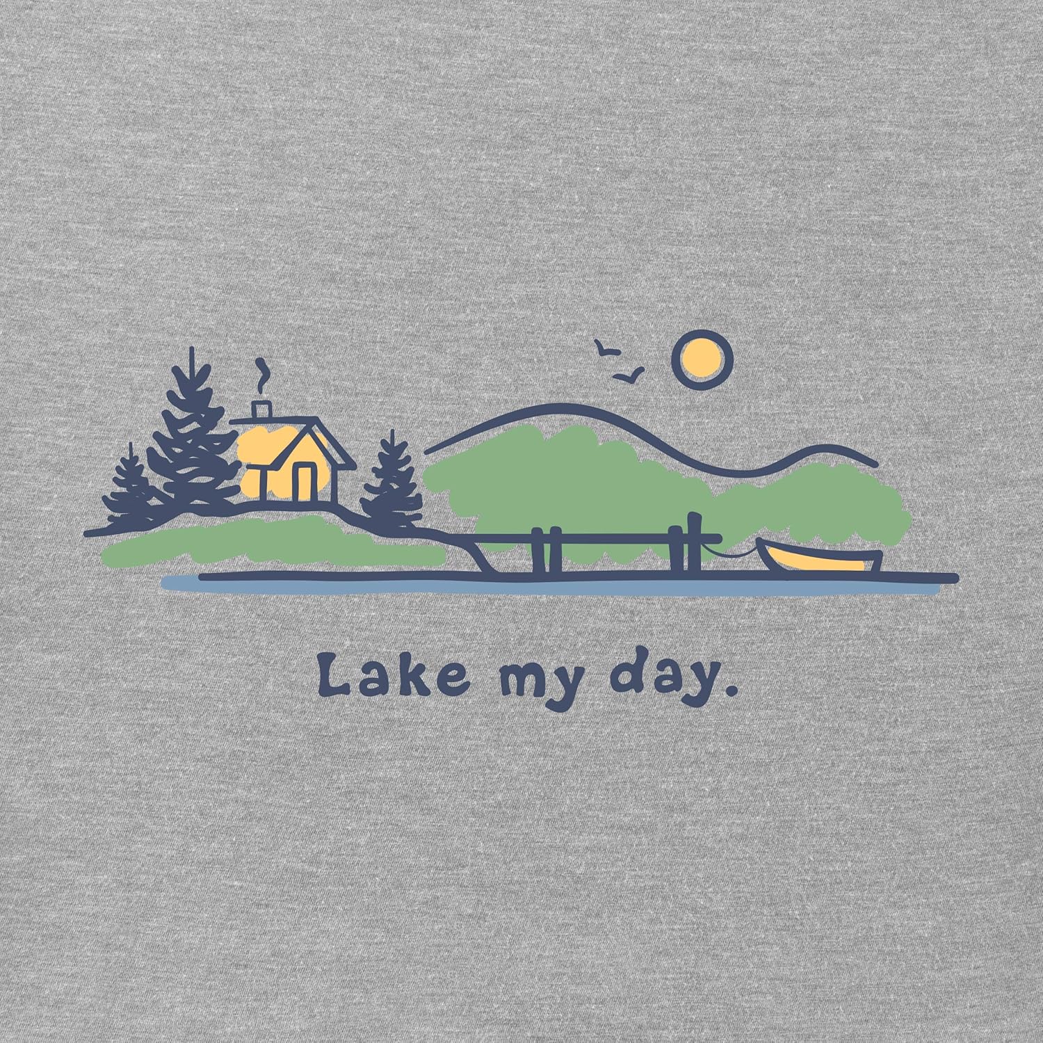 Life is Good. Mens Crusher Tee Lake My Day, Heather Gray - Image 6