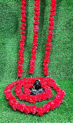 Miniatura 5 de Guirnalda de flores artificiales rojas de caléndula de 5 cuerdas, decoraciones de boda india, guirnaldas, decoraciones de fiesta, Genda phool mala,