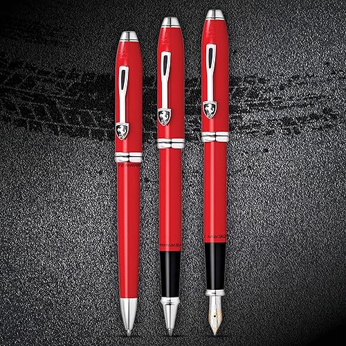 Miniatura 4 de Cross Townsend Lustrous - Bolígrafo de punta redonda, color cromado, Ferrari - Rosso Corsa Rojo