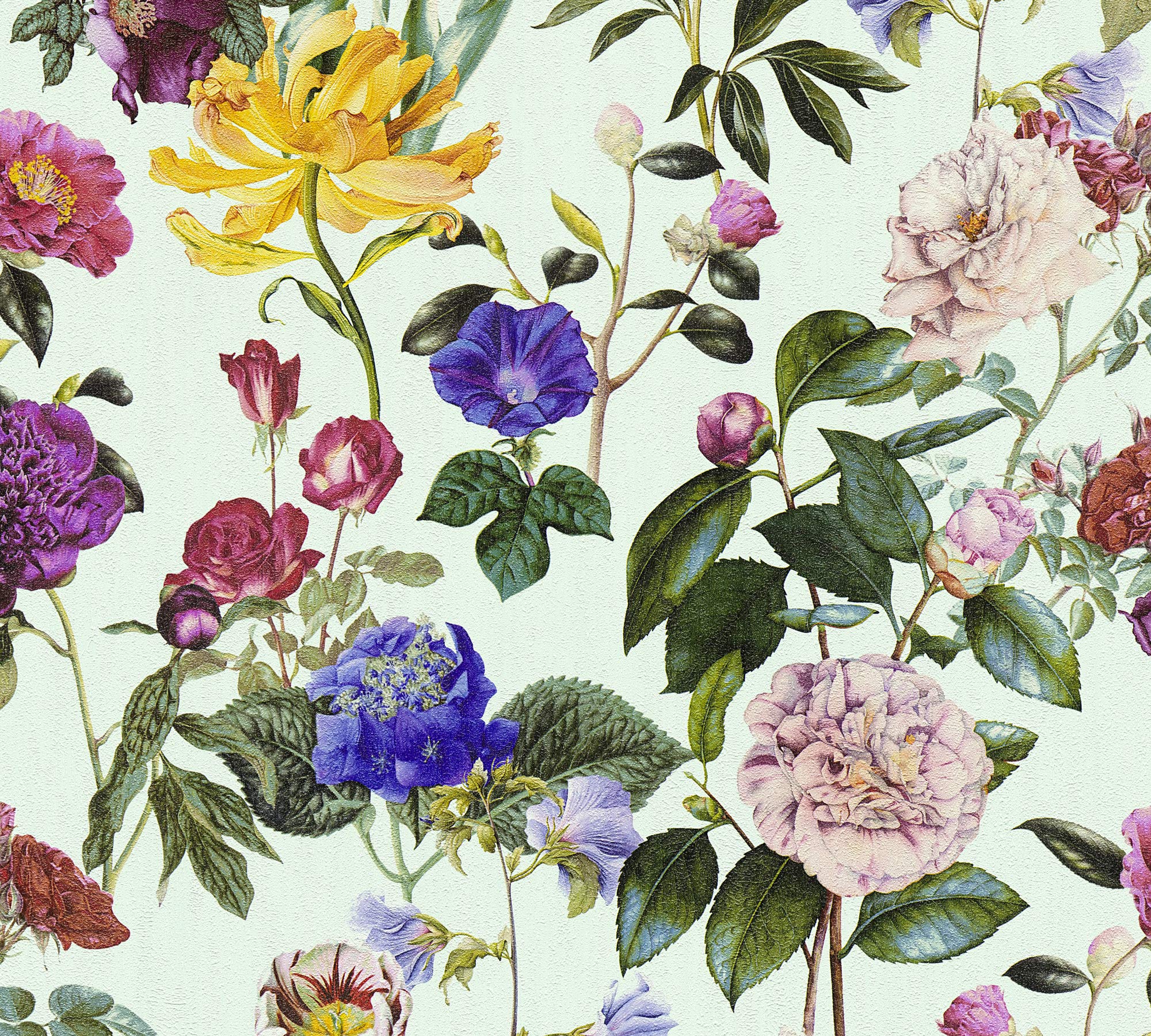 Livingwalls Jette 373362 37336-2 - Papel pintado (10,05 x 0,53 m), diseño floral, color azul, verde y rojo