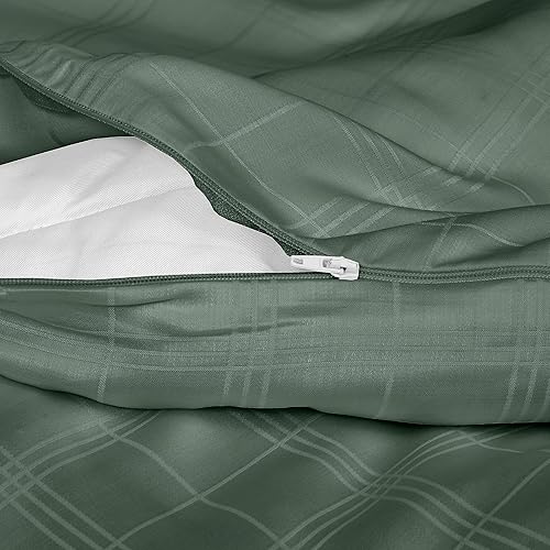 Miniatura 5 de Linenwalas Juego de fundas de edredón transpirables de 3 piezas con cremallera y lazos en las esquinas, ropa de cama suave y fresca perfecta para el