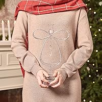 Vista 26 de Valery Madelyn Decoración para árbol de Navidad iluminado con temporizador, adorno de ángel pequeño de metal dorado preiluminado de 12 pulgadas