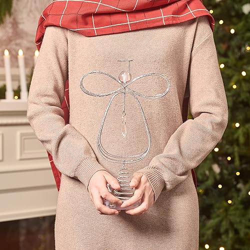 Miniatura 26 de Valery Madelyn Decoración para árbol de Navidad iluminado con temporizador, adorno de ángel pequeño de metal dorado preiluminado de 12 pulgadas