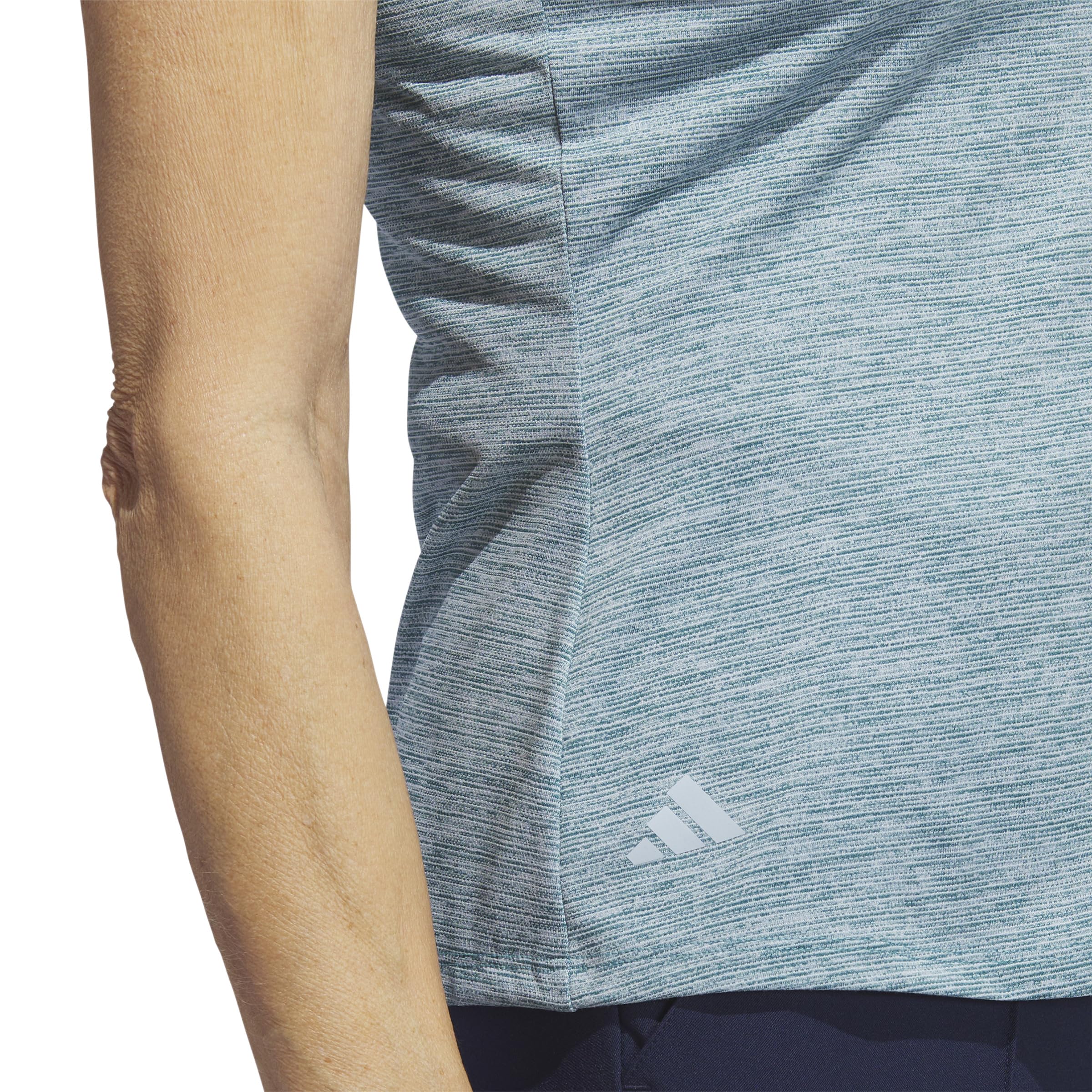 adidas Essentials Heathered Mock Neck Sleeveless Golf Polo Shirt Maillot de Golf Femme