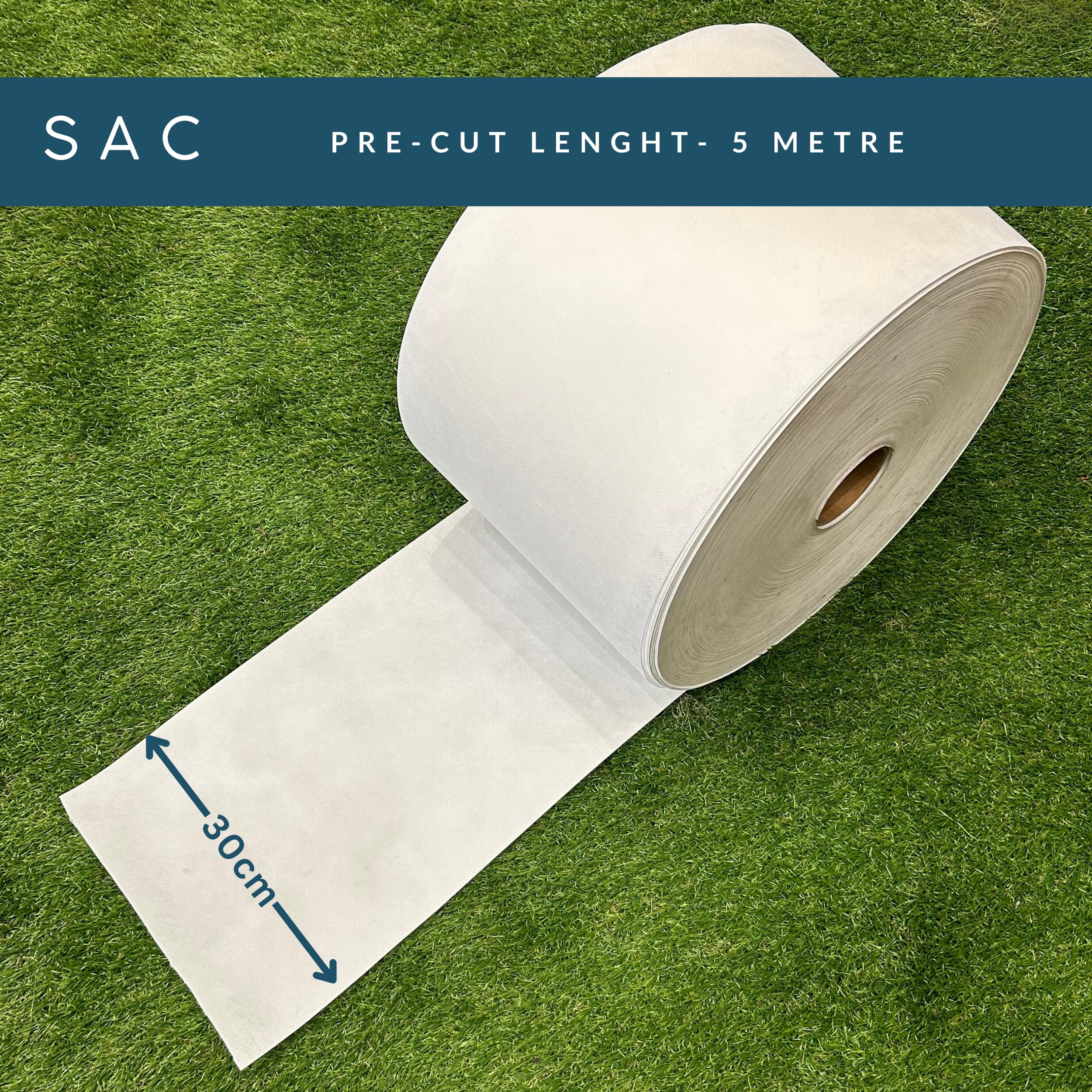 Sac Pro Ruban de Couture pour Gazon Artificiel 30 cm de Large, Tissu géotextile Durable, Longueurs prédécoupées, 5 m