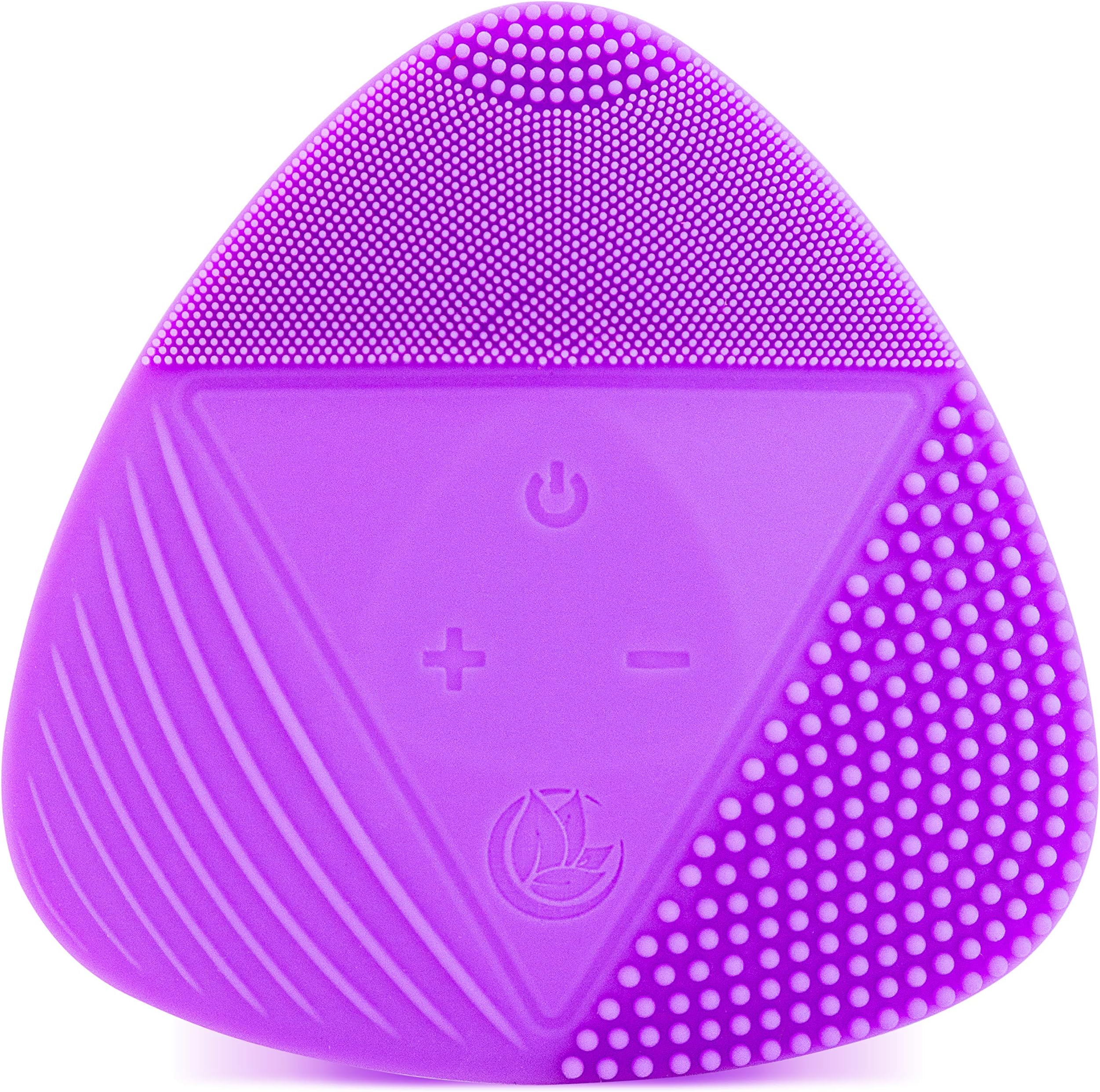 Silicone Sonic Facial Cleansing Brush - Best Beauty Massager for Normal, Sensitive, Combination Skin - Deep Cleaning Exfoliating Face Scrubber, Waterproof & Rechargeable Cleanser Tool (Purple)