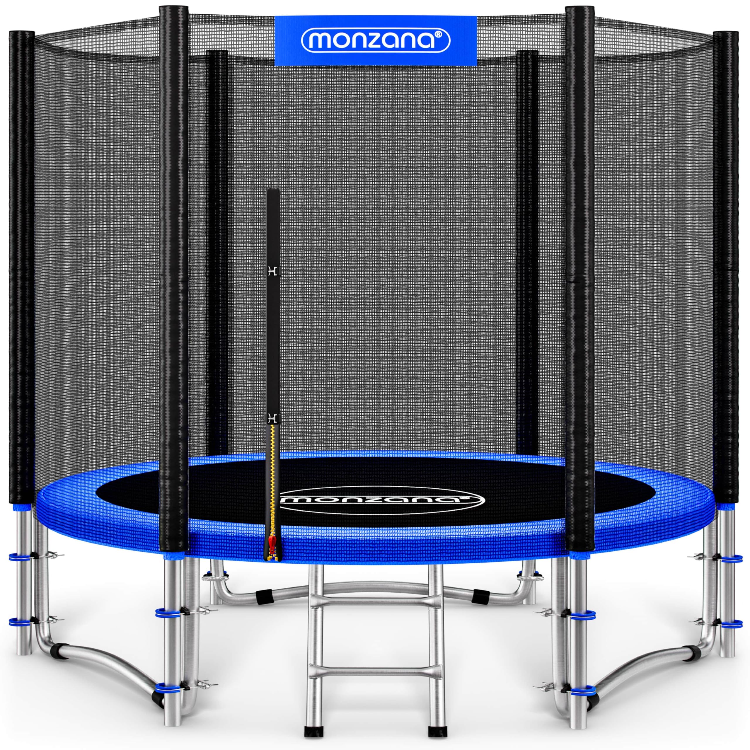 MONZANA® Trampoline extérieur Rond Ø244cm Max. 120kg Set Complet Filet de sécurité Porte d'entrée échelle Tapis de Saut