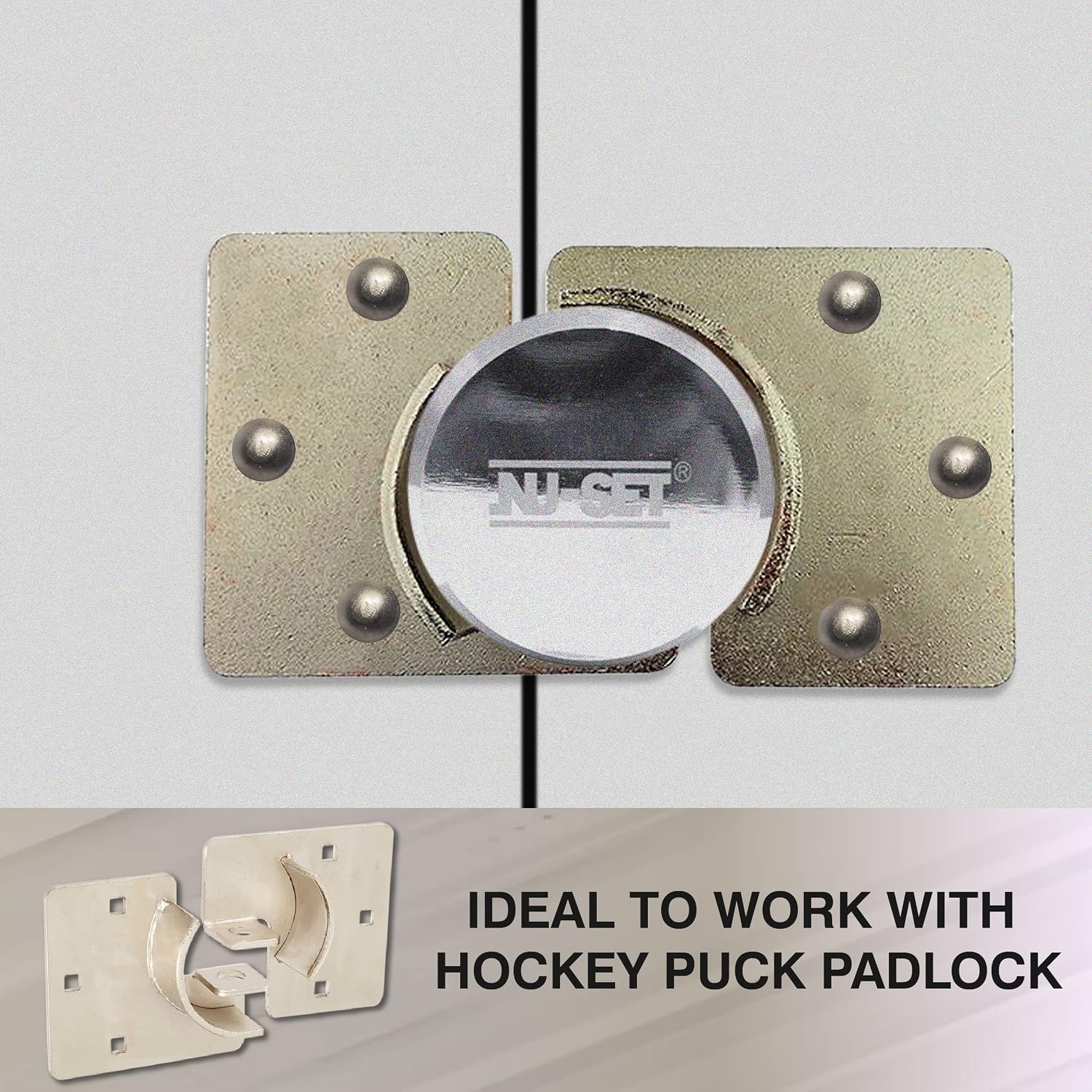 NU-SET Lock | RV High Security Hasp Latch for Trailer Door | 8 1/4 Inch Trailer Hasp Lock | RV Accessories & Door Hardware (Gray)