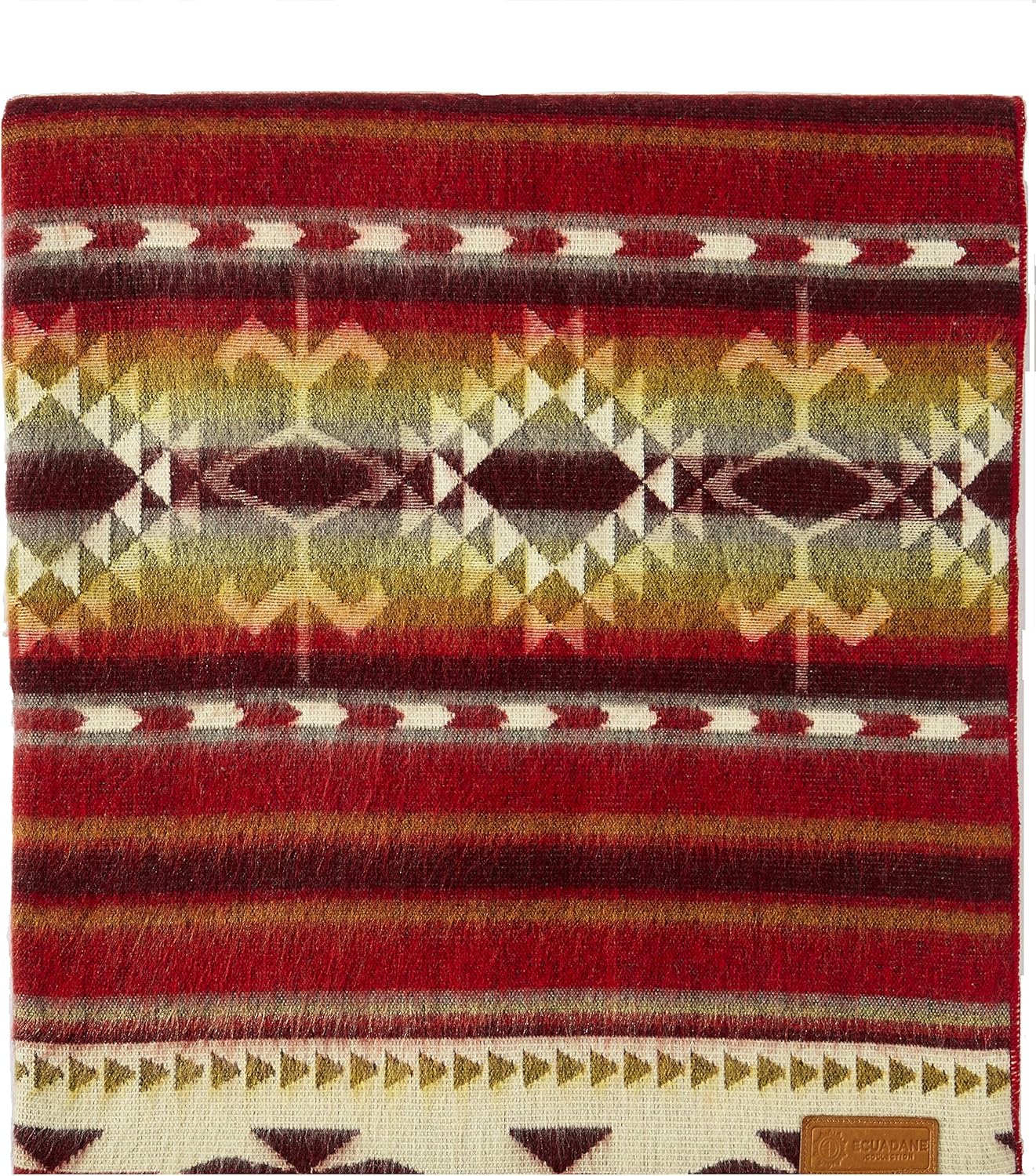 One-Day Sale: Up to 60% Off Ecuadane Large Southwestern Woven Blanket, Crafted in Ecuador by Local Artists, Size - 93 x 82” (Cotacachi Fire)