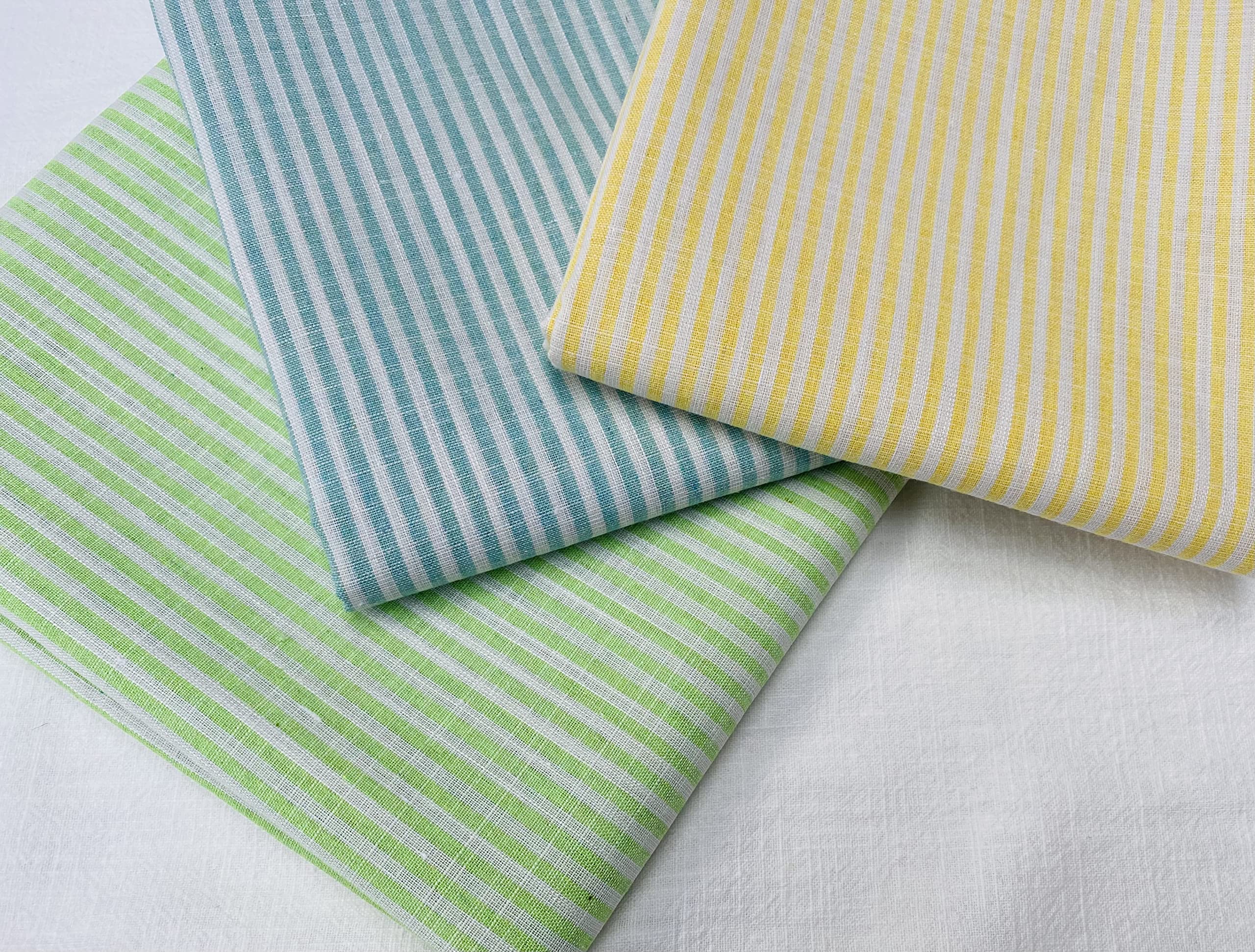 LushFabric Leinenstoff Gestreift – 40% Leinen, 40% Baumwolle, 20% Polyester, 150 Cm Breit, Meterware, Cremefarben Mit Weißen Streifen