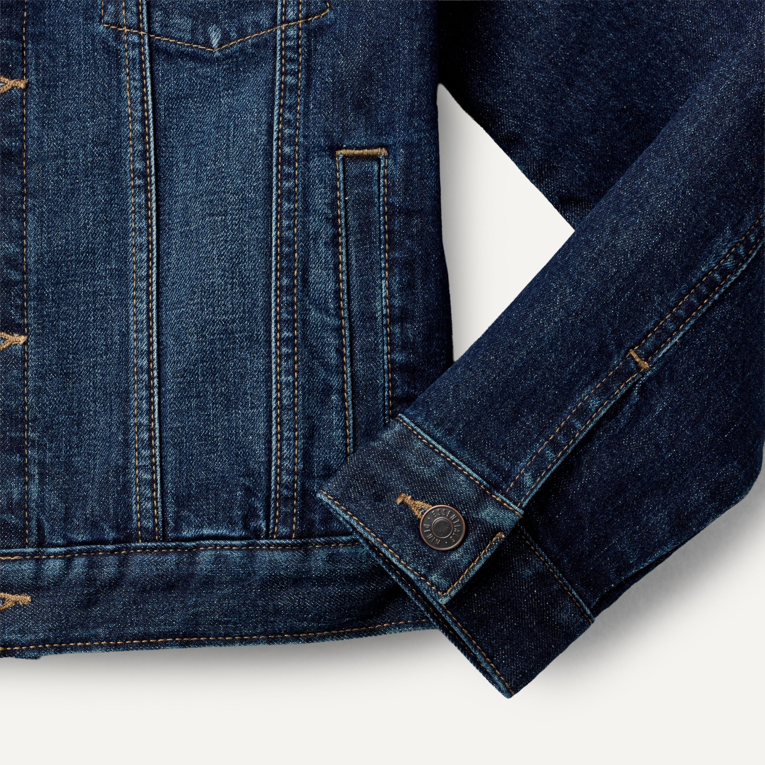 Amazon Essentials Veste Camionneur en Denim Moyennement Extensible pour Garçons et Filles, Coupe Standard Mixte Enfant