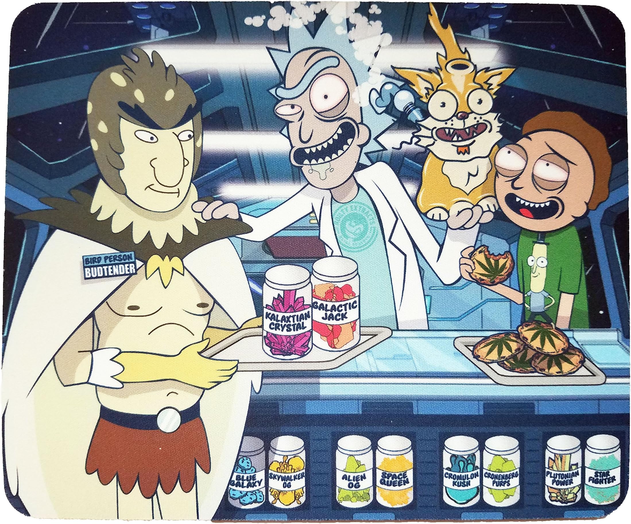 Rick and Morty Space Dispensory 7" x 9" Roility Extracts/ Fabric Topped Dab Pad/Mat