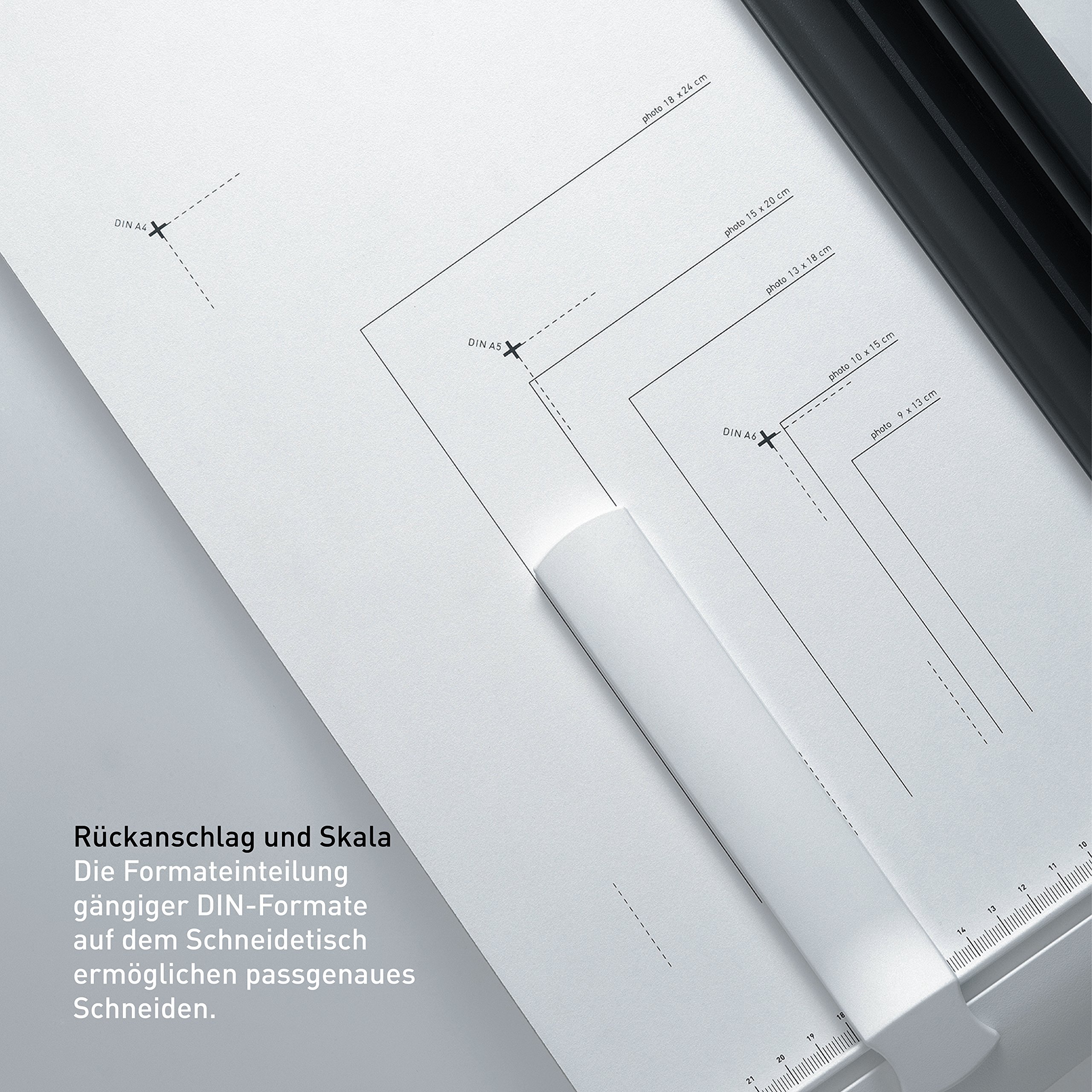 IDEAL 1142 Schneidemaschine, Hebelschneider, Papierschneider bis DIN A3, Tischgröße 250 x 430 mm, Schnittlänge 430 mm, Kapazität 15 Blatt & Vaessen Creative 3-in-1 Eckenstanzer 4-7-10mm, Crème