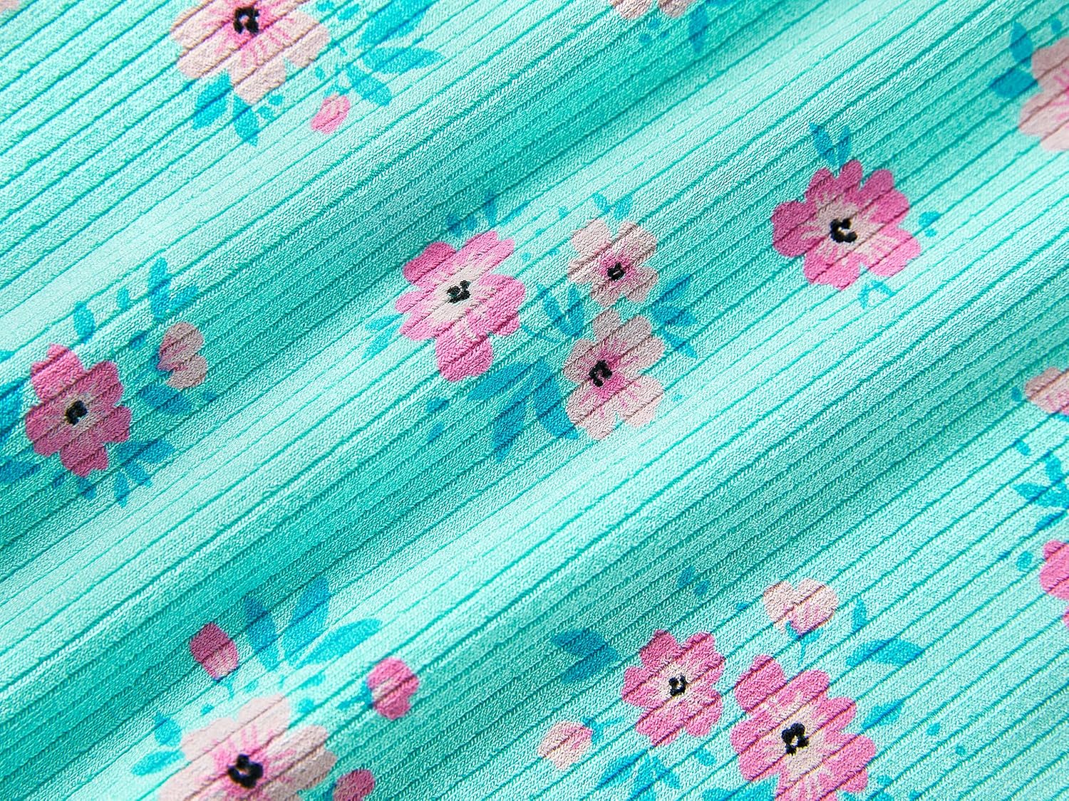 Beezizac Toddler & Little Girls Pajamas Cute Ditsy Floral/Strawberry Fruit Tee & Pants PJ Spring Set Kid Size 2T- 10 - Image 4