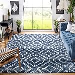 SAFAVIEH Adirondack Collection 8' x 8' Gris clair carré/gris ADR131C Modern Diamond Détresse Non-Écart Salon Chambre à manger Accueil Bureau Zone Rug