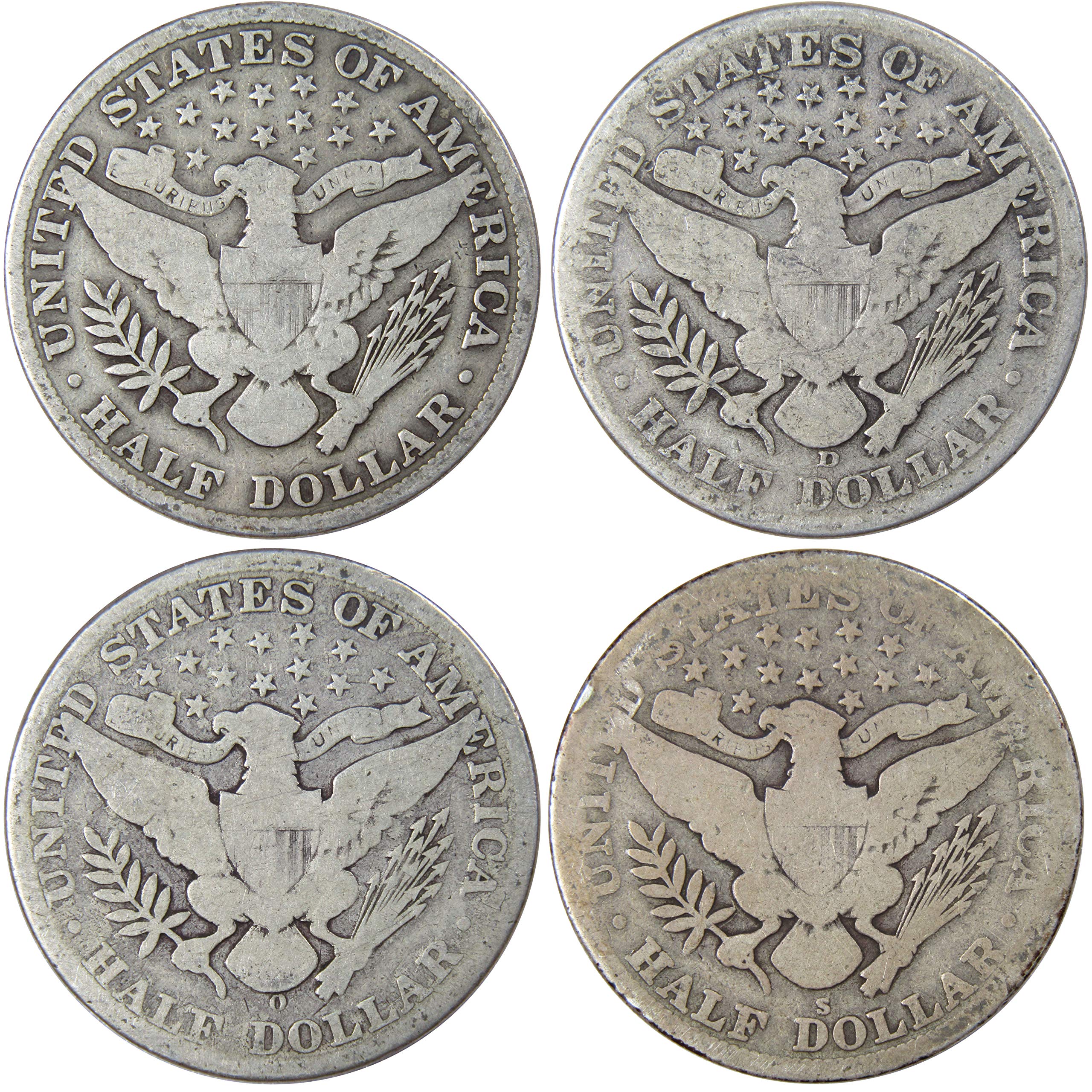 funny製　シルバー　HALF DOLLAR 6枚セット Barber Silver Half Dollar 4 Coin PDOS All-Mint Set Circulated at