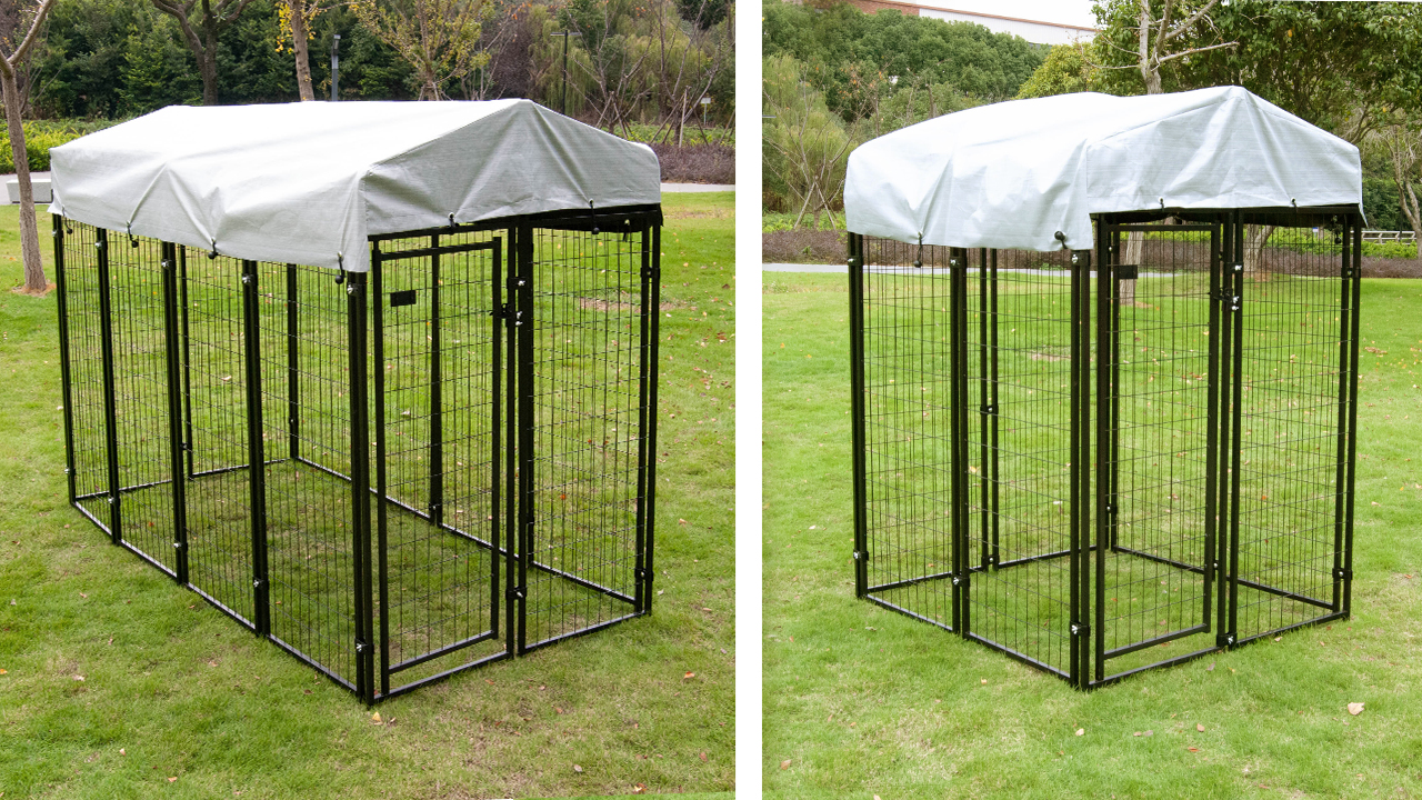 Dog Playpen House Heavy Duty Large Outdoor Dog Kennel Galvanized Steel Fence with UV-Resistant Oxford Cloth Roof… - Image 8
