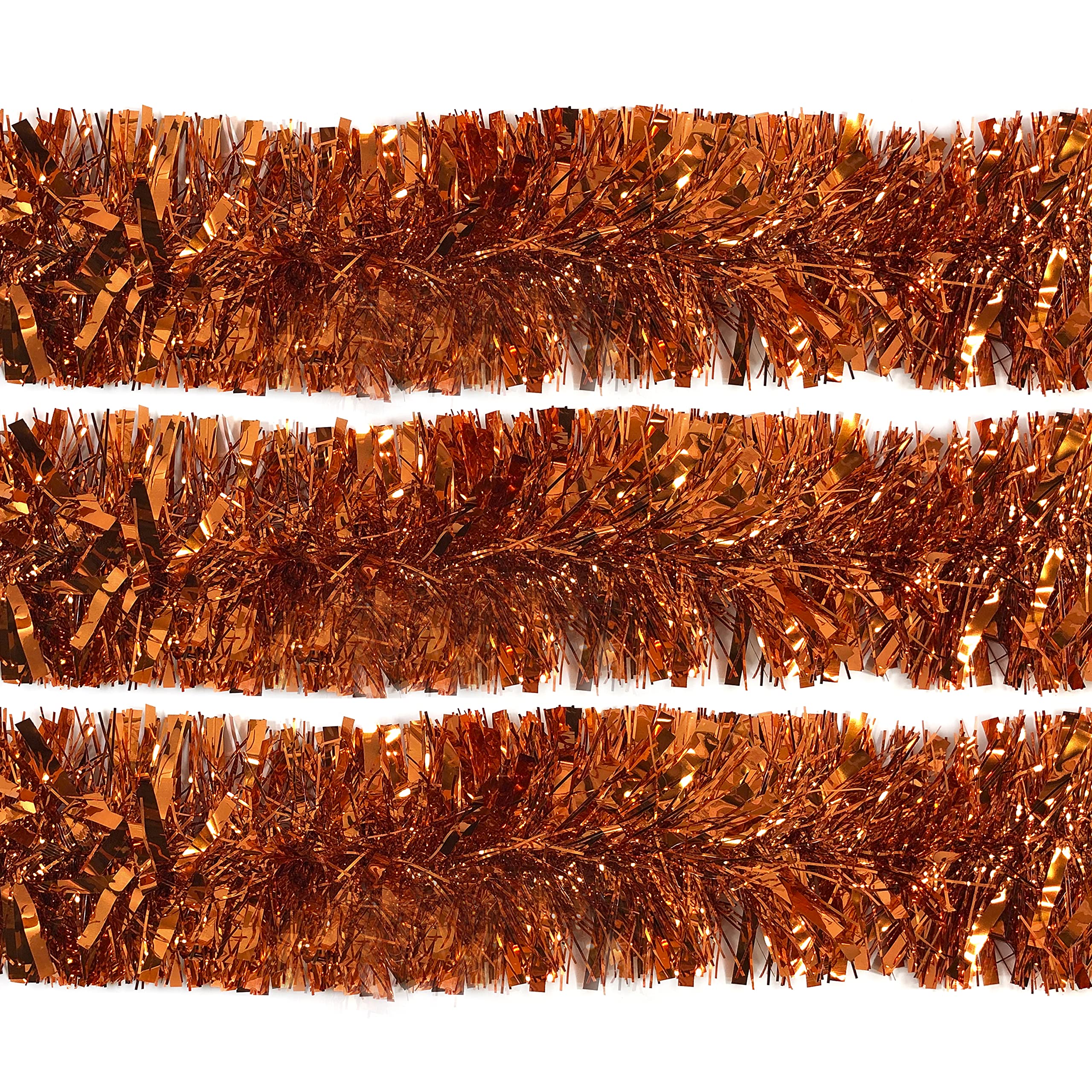 Rocking Party Orange Copper Sparkling Halloween/Christmas Tree Tinsel Xmas Decoration Hanging (6 Metres)