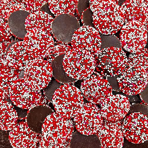 Caramelos para el día de San Valentín  Caramelos de chocolate oscuro Nonpareils, rojo y blanco, paquete a granel de 2 libras disponible en Yaxa Venezuela