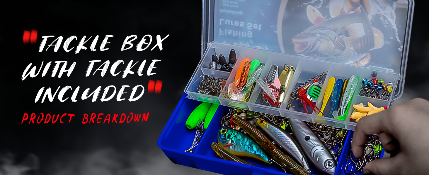 145PCS Fishing Tackle Box Kit with Tackle Included, Fishing Lures, Fishing Hooks & Fishing Accessories Kits for Freshwater Fishing Gear, Great Gifts for Fishingman : Sports & Outdoors