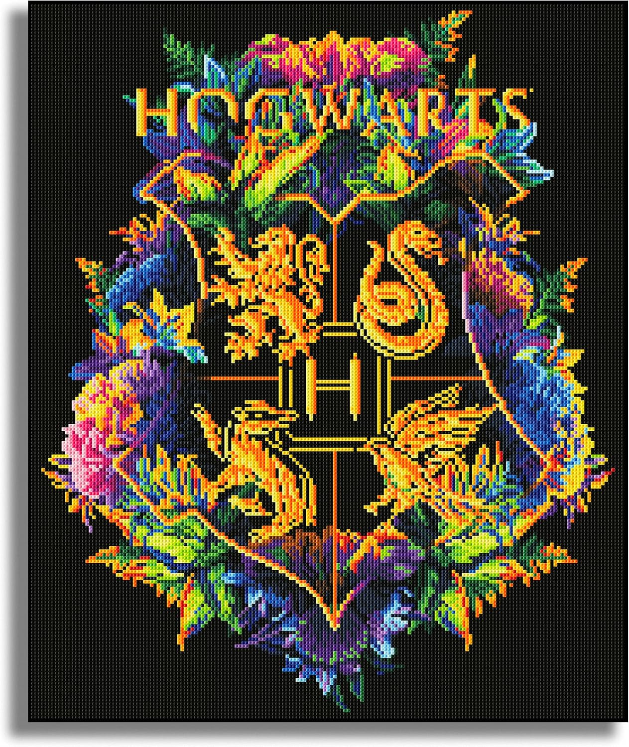 CRAFTHUB Harry Potter Diamond Art – Hogwarts Crest – Fine Oddities – 5D Diamond Painting Kit & Tools – with Big Trays & Light Pens – Officially Licensed Merchandise – 19.7' x 23.6"
