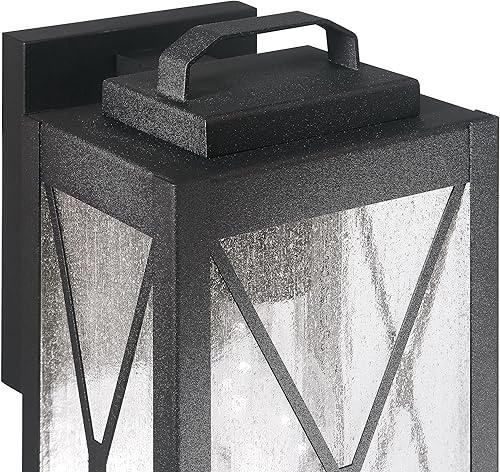 Miniatura 8 de Robert Stevenson Lighting Charleston - Lámpara rectangular de metal y vidrio para exteriores, color negro mate